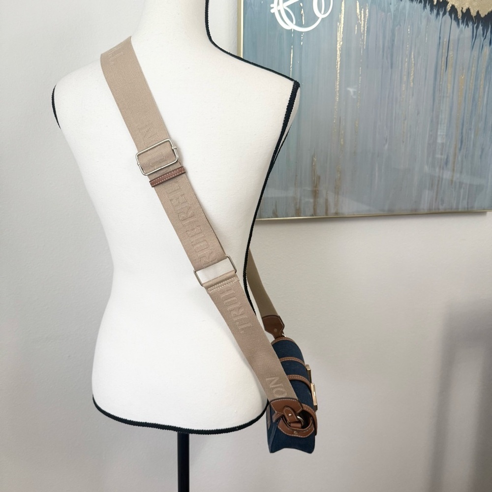 True Religion Horseshoe mini bag denim and faux leather shoulder strap - Picture 5 of 13